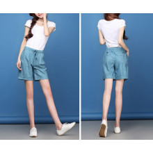 15PKPT04 2015 NUEVA dama de moda verano 100% pantalones cortos de lino